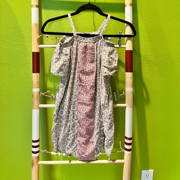 Pink Floral Art Class Dress Kids Medium - Picture 2 of 2